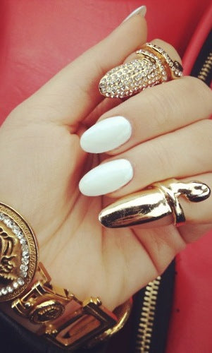 Adjustable Finger Tip Gold Nail Ring
