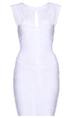 ‘MIMI’ Keyhole White Cleavage Bandage Dress