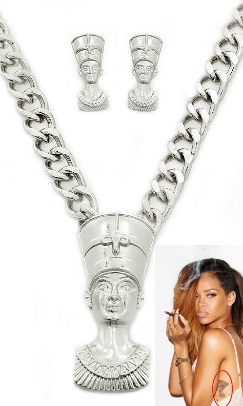 'RIRI' Egyptian Queen Necklace and Earring Set- Necklace - Jewellery