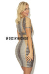 "Nicki" Gold and Silver Bandage Dress