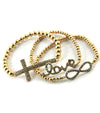 ArmCandy  Crystal Cross LOVE Bracelets Set