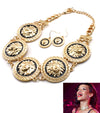5 Round Lionhead Necklace and Earring Set