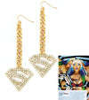 NICKI MINAJ Diamond Crystal Superman Earrings